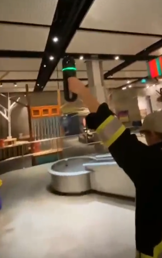 BLK2GO mobile scanner capturing interior corridor